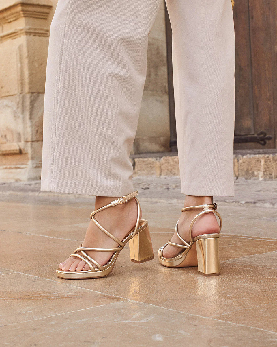 Sandalias tacón alto mujer con plataforma