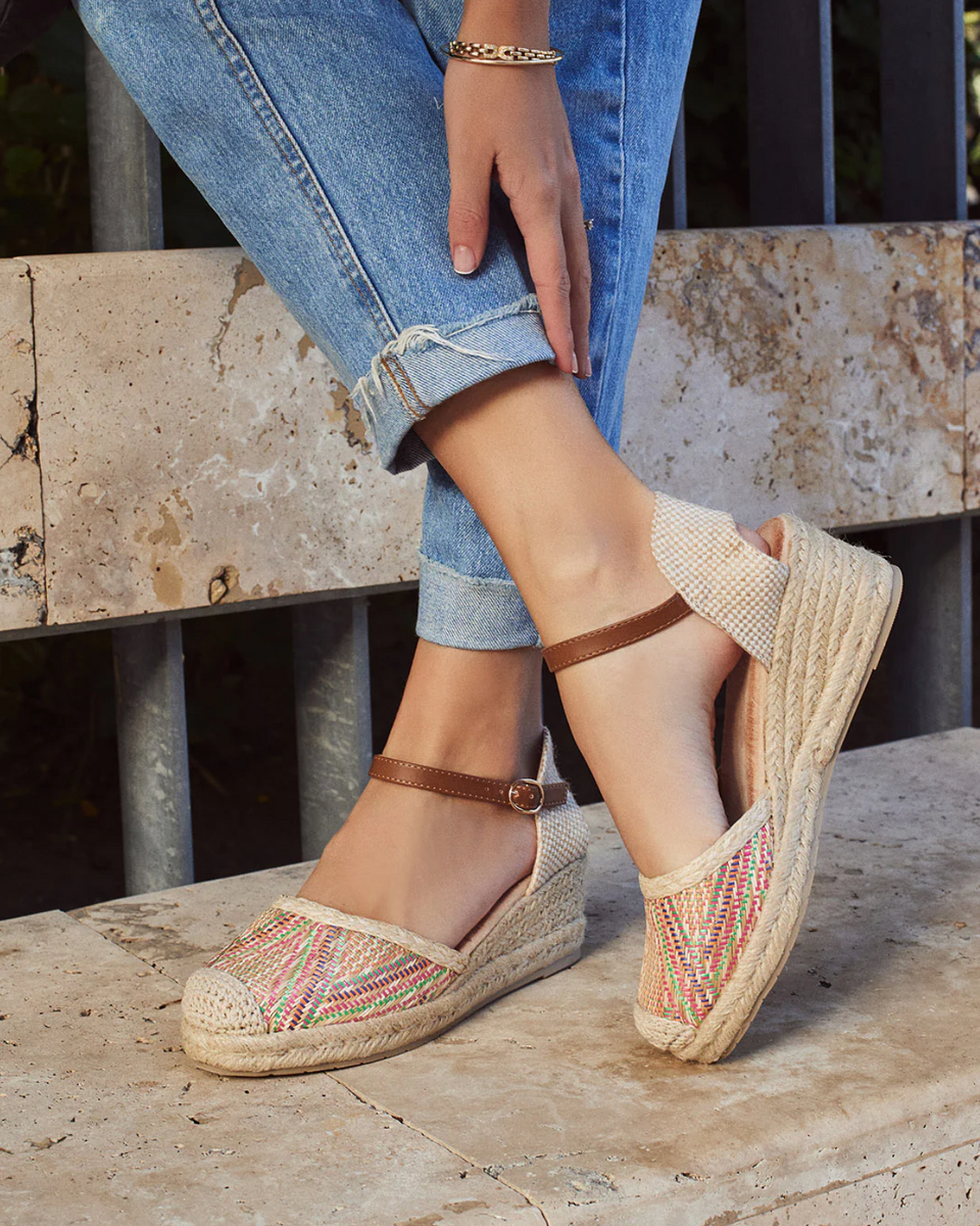 Sandalias alpargatas de cuñas para mujer con plataforma y plantilla  almohadilla