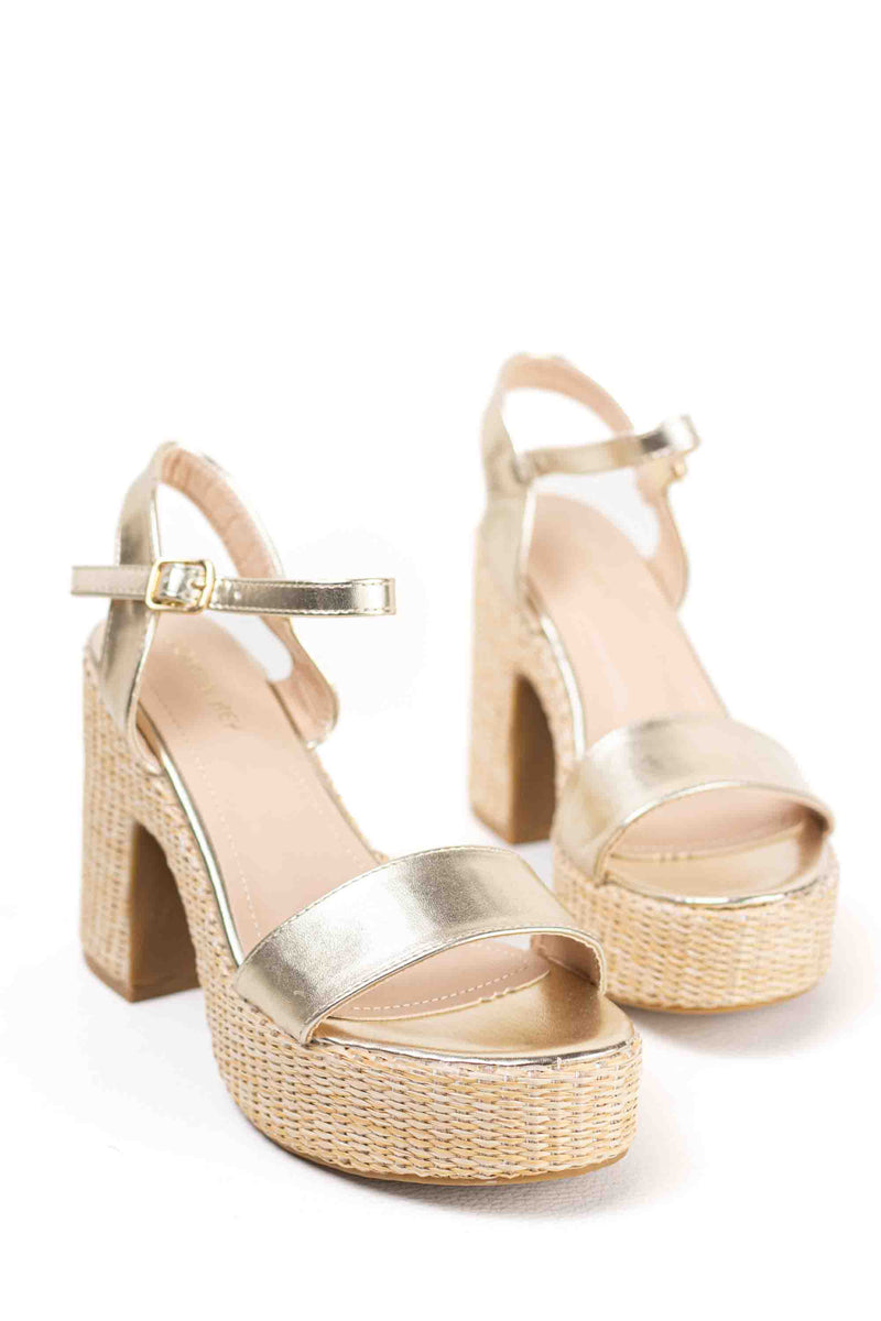 Sandalias Guia De Tallas Zapatos Pimkie Sandalias Doradas Tacón