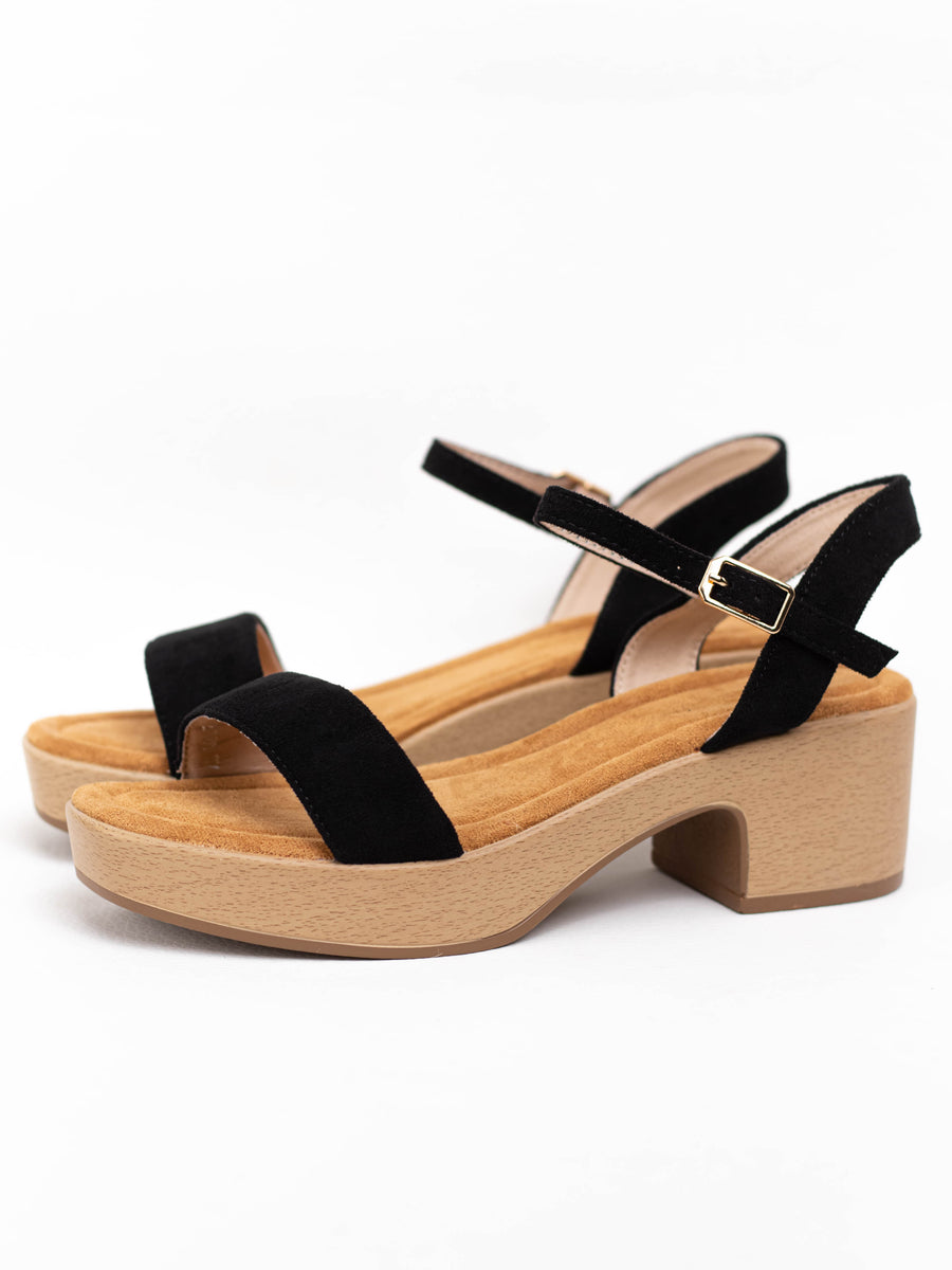 Sandalias negras c s plantilla fashion de gel