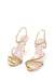 Sandalias doradas tacón alto mujer con adorno strass estilo elegante