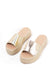 Sandalias doradas mujer planas con plataforma de esparto para verano
