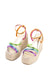 Sandalias cuñas altas de esparto multicolor para mujer con pulsera