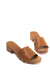 Sandalias tacón bajo efecto madera con plataforma mujer con tachas