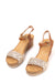 Sandalias doradas cuñas medianas de corcho con plataforma con tiras trenzadas mujer con hebilla
