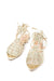 Sandalias doradas tiras trenzadas con cintas para mujer con suela plana