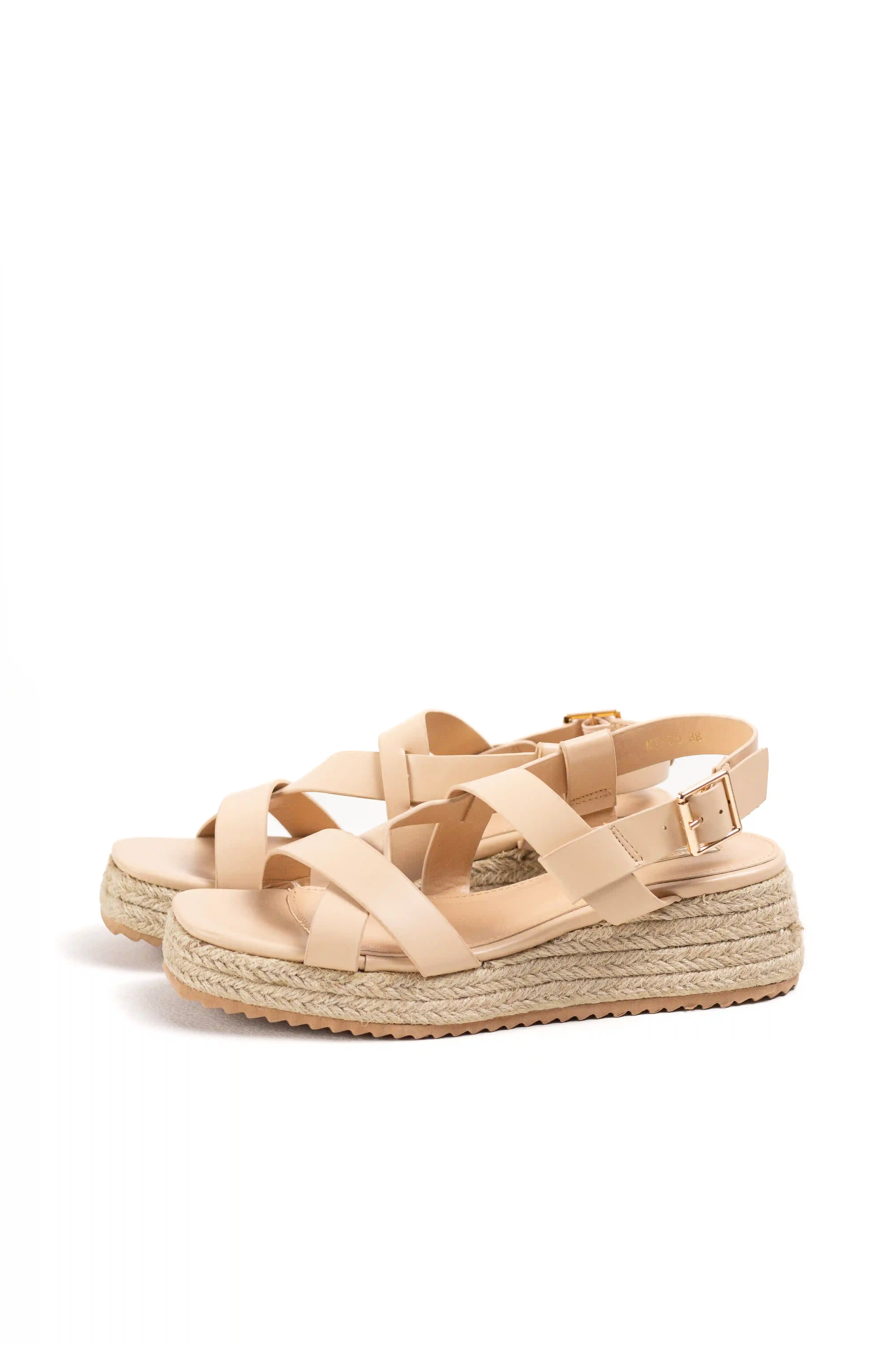 Sandalia Espadrille Sandalias Plataforma Esparto Tiras Cruzadas