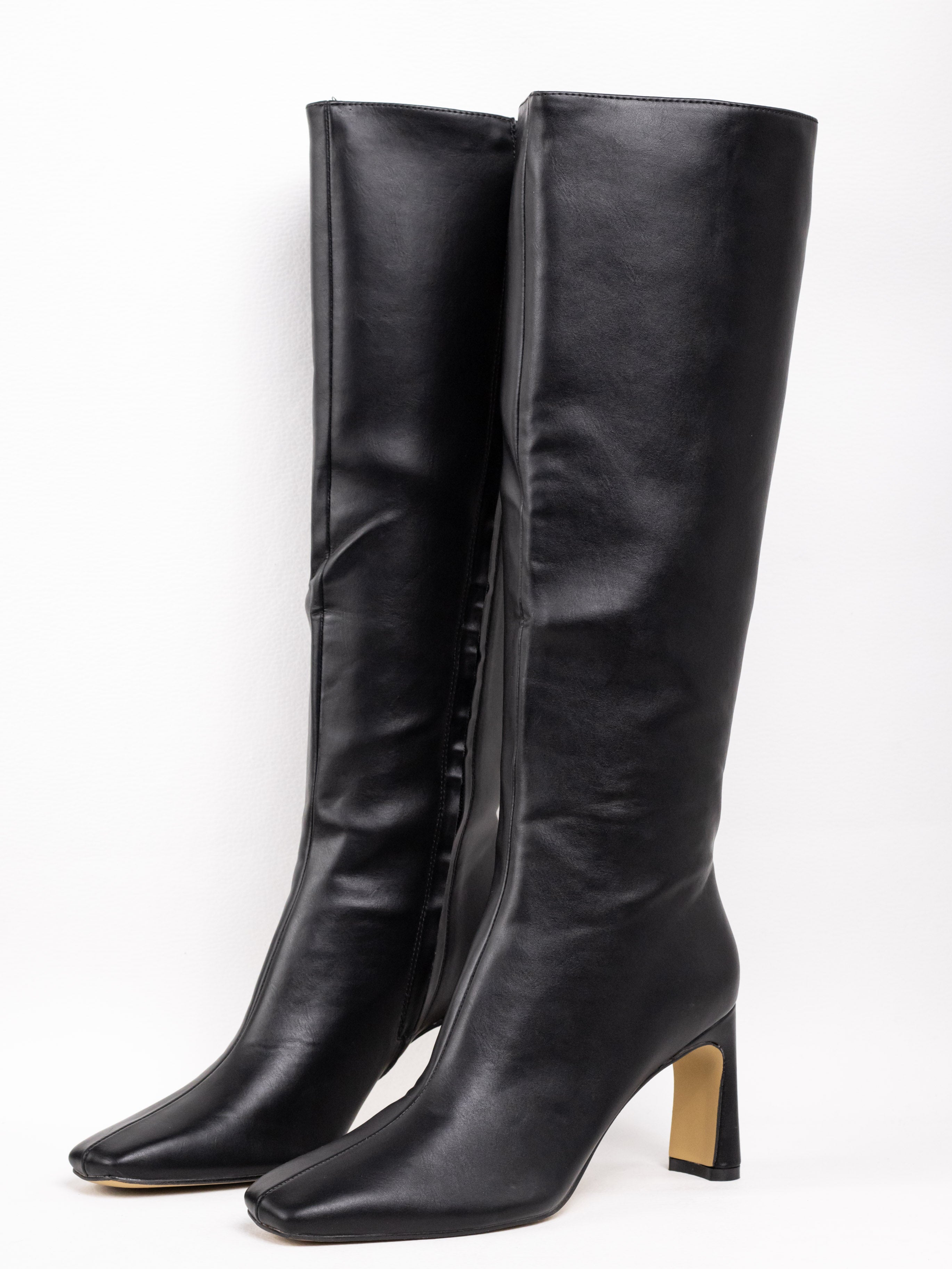 Botas Blancas Botas Negras Medianas Botas Altas Con Tacón Alto