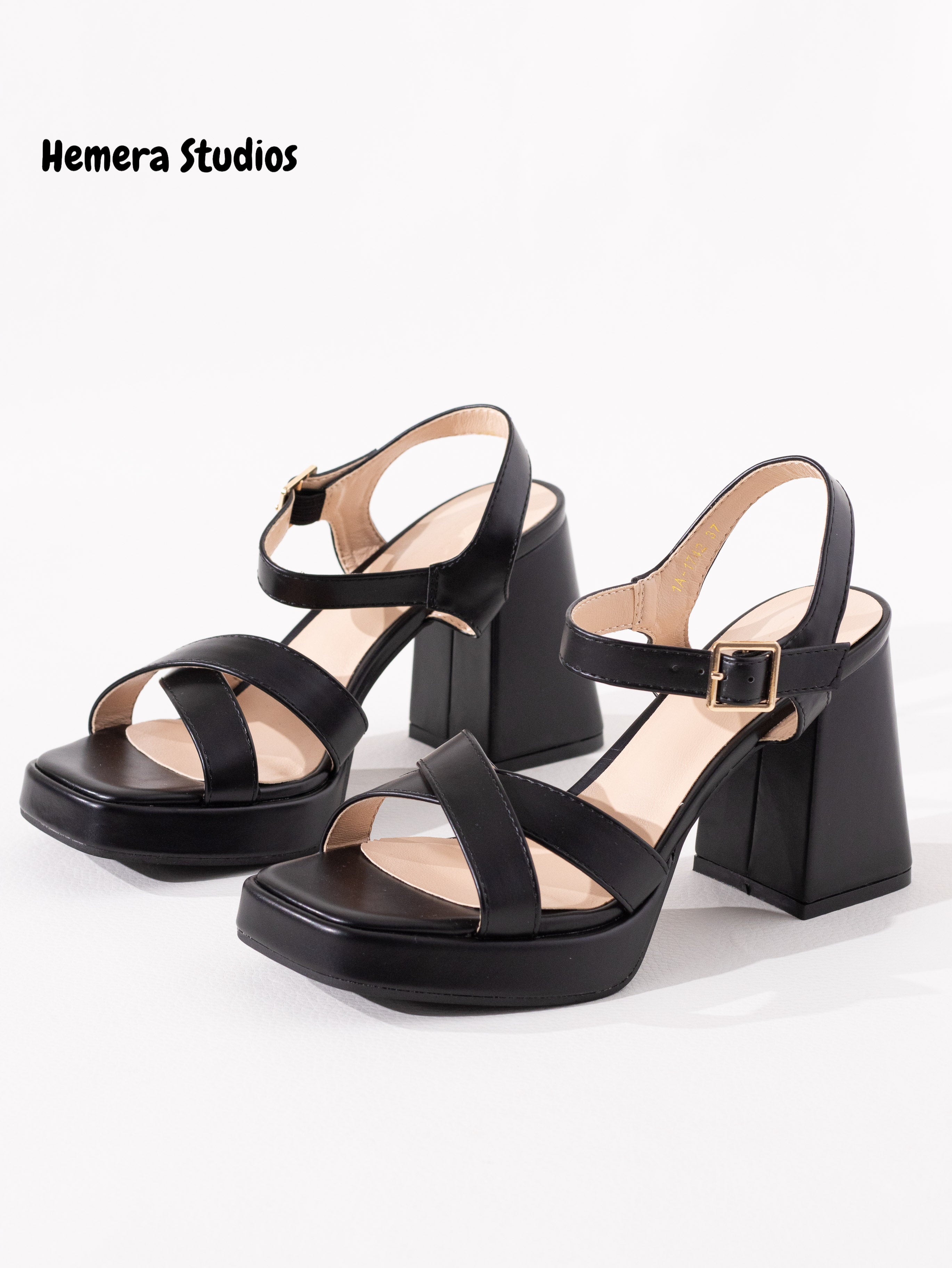 Sandalias tacón ancho con plataforma fiesta - Main Image